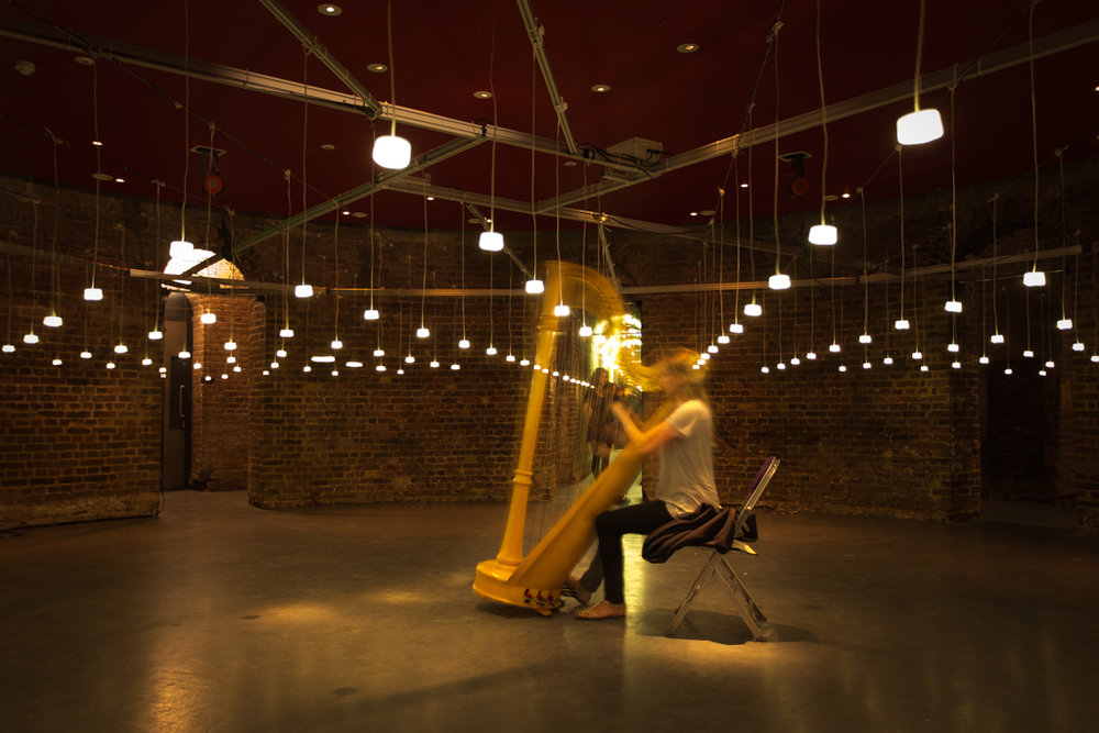 Harpist in Helmholtz, London